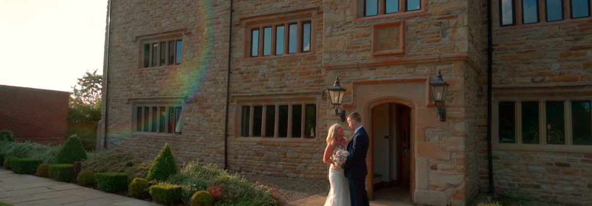 bride and groom at Stanley house hotel and spa. Blackburn wedding videographer