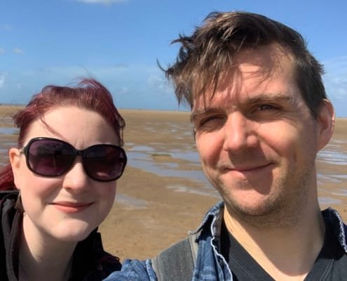 Out at the beach Alan the Lancashire wedding videographer out at the beach